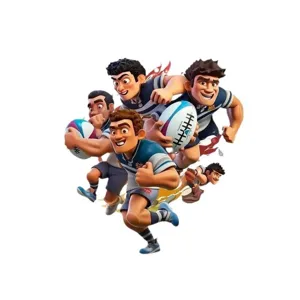 Cartoon rugby boy acrylic keychain pendant car rearview mirror hanging decor gift