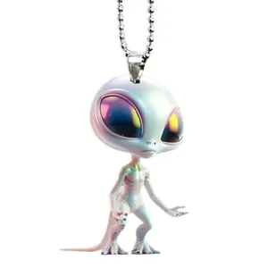 Acrylic big-eyed alien keychain car rearview mirror ornament backpack pendant necklace