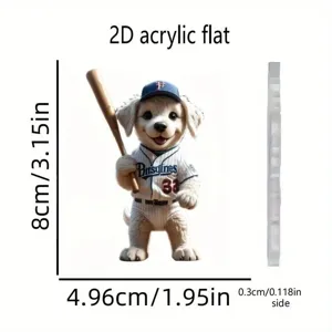 2D acrylic flat baseball puppy keychain cute golden retriever backpack hanging pendant ornament
