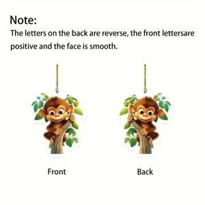 Adorable pendentif suspendu en acrylique singe pour rétroviseur de voiture ou sac à dos