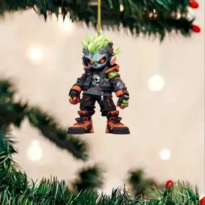 Acryl Anime Charakter Hängeornament, Cyberpunk Stil Weihnachtsbaum Anhänger Dekoration.