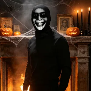 Maschera spaventosa di Halloween passamontagna nero accessorio decorativo per festa horror