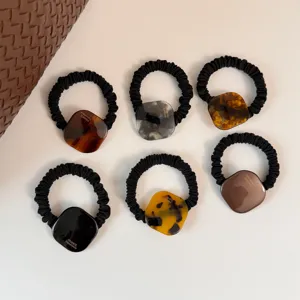 Coletas de pelo cuadradas de acetato coleteros elásticos accesorios de moda mujer.