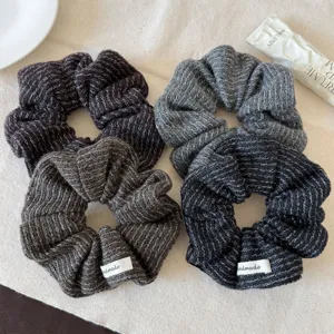 Dames Gebreide Stof Scrunchie Koreaanse Stijl Eenvoudig Effen Kleur Elastische Haarelastiek Paardenstaart Houder Handgemaakt Haarring Accessoire