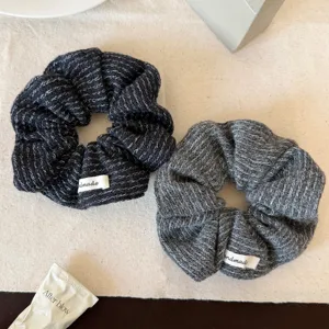 Gebreide haarrekkers set, zachte elastische haarband voor dames, dagelijks accessoire detailweergave