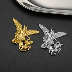 Erzengel Michael Metall Anhänger Set in Gold und Silber, perfektes Zubehör für Schmuck DIY.
