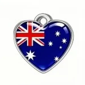 Colgante de acero inox con bandera australiana, perfecto para joyería DIY y llaveros personalizados.