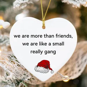 Christmas heart shaped ornament funny quote hanging decoration for tree holiday party.