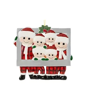 Custom Family Christmas Ornament Acrylic Hanging Decoration for Holiday Home Decor Tree Indoor Party Gift
