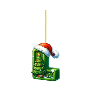 Christmas letter L acrylic hanging ornament festive tree party home holiday decor gift