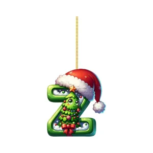 Christmas letter Z acrylic hanging ornament holiday tree party home decor DIY gift pendant