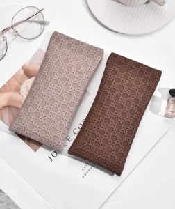Woven pattern minimalist glasses case unisex anti-pressure portable storage bag retro design detail view