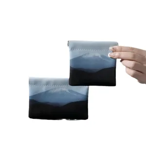 Mini portable cosmetic pouch with auto-squeeze closure, waterproof lipstick coin storage bag.