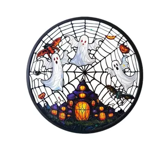 Halloween ghost acrylic suncatcher window hanging decor for home garden porch spooky party.