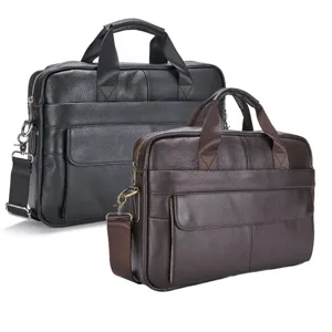 Men Genuine Leather Business Briefcase Laptop Messenger Shoulder Bag Classic Set Pro