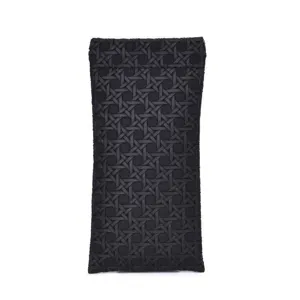 Black woven texture glasses pouch portable sunglasses storage case protector for daily use