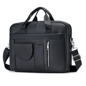 Men's genuine leather briefcase business shoulder bag large capacity casual laptop bag