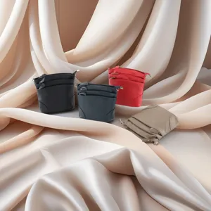 Multi-pocket genuine leather small crossbody bag multi-color casual shoulder bag for women.