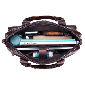 Borsa da lavoro per uomo in vera pelle vintage grande capacita borsa per laptop