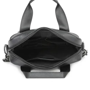 Sac a main homme en cuir noir mallette d'affaires decontractee de grande capacite