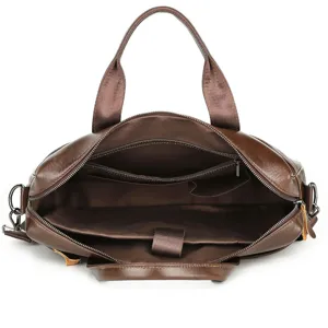 Herren Echtleder Business Laptop Aktentasche braune Vintage Handtasche Buero Beutel