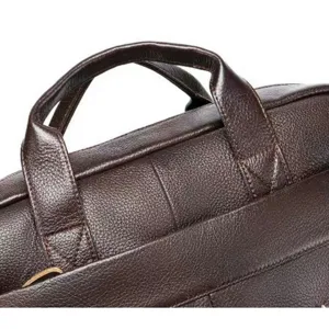 Leather Briefcase Handle Detail Close Up Brown Business Bag for Men Business Travel