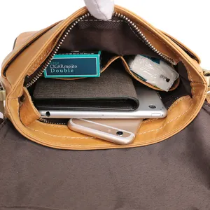 Men's genuine leather shoulder bag large capacity vertical messenger bag casual business commute