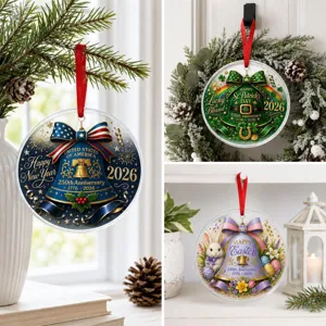 Acrylic American Anniversary Commemorative Bell Hanging Ornament Christmas Tree Hanging Decor Car Pendant