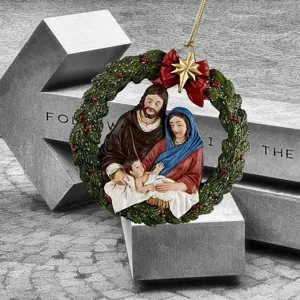 Christmas Nativity Holy Family Hanging Ornament Resin Wreath Car Rearview Tree Decor Gift