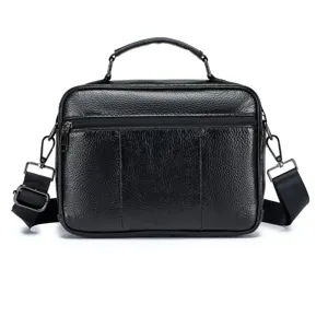 Men genuine leather shoulder bag business casual crossbody bag large capacity handbag