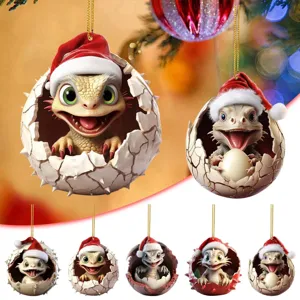 Cute cartoon dragon Christmas tree acrylic flat pendant holiday home decoration ornament