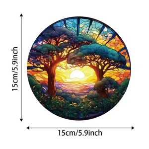 Acrylic Tree Of Life Window Suncatcher Colorful Hanging Ornament Decorative Wall Pendant For Home Room Decor