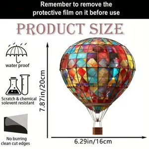 Acrylic hot air balloon hanging pendant 2D stained glass decorative ornament for festival decor