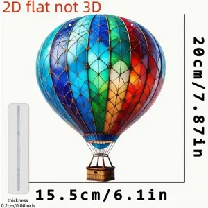 2D acrylic hot air balloon hanging decoration colorful flat wall pendant home decor gift