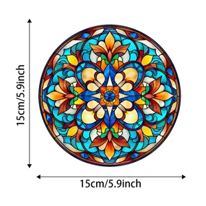 Stained glass window suncatcher mandala tree of life hanging pendant home wall decor 15cm