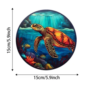 Stained glass sea turtle suncatcher window hanging wall art home decor pendant 15cm