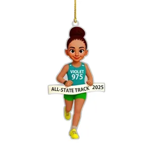 Acrylic marathon runner hanging ornament for car rearview mirror decoration 2D pendant!