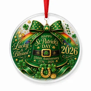 St. Patrick's Day US 250th Anniversary Acrylic Pendant Flat Hanging Ornament Decor