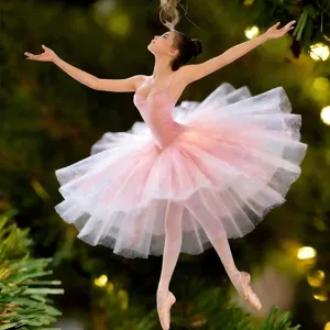 Pendentif Danseur de Ballet en Acrylique Princesse Jupe Rose Charm de Sac Ornement Suspendu de Rétroviseur de Voiture Décoration Mode
