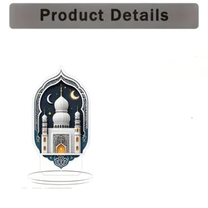 Ramadan acrylic castle decoration Islamic festival desktop ornament transparent base chic