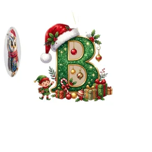 Christmas acrylic letter B hanging ornament festive tree holiday home party decor gift