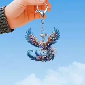 Acryl Phönix Vogel Schlüsselanhänger Auto Rückspiegel Hängender Anhänger Süß Cartoon Tasche Charm Dekoratives Zubehör