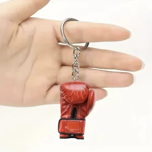 Flach Acryl Boxhandschuh Schlüsselanhänger Pendant Cartoon Schlüsselring Tasche Charme Auto Hängende Ornament Mode Schmuck Geschenk