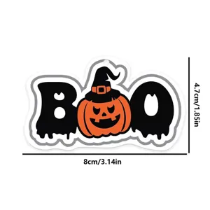 Halloween acrylic keychain pendant with pumpkin ghost BOO design for cars and bags.