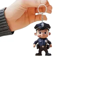 Acrylic cartoon police officer keychain cute character hanging ornament bag pendant