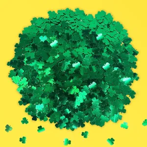 St Patrick's Day Party Decoratie Klaver Confetti Groene PVC Pailletten Metalen Glans Tafelstrooigoed