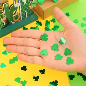 St. Patrick's Day groene klaver PVC pailletten confetti voor feest tafeldecoratie en displays.