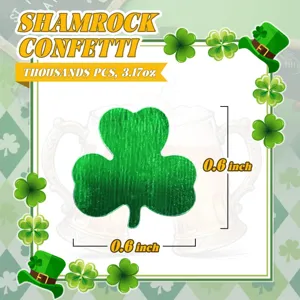 St. Patricksdag groen klaverblad confetti PVC pailletten tafeldecoratie feest