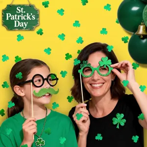 St. Patrick's Day feestdecoraties groen klaver blad pailletten tafel scatter rekwisieten