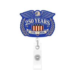 Ausziehbarer Ausweishalter mit US 250 Jahre Jubiläum Design, Adler 1776-2026 Badge Reel.